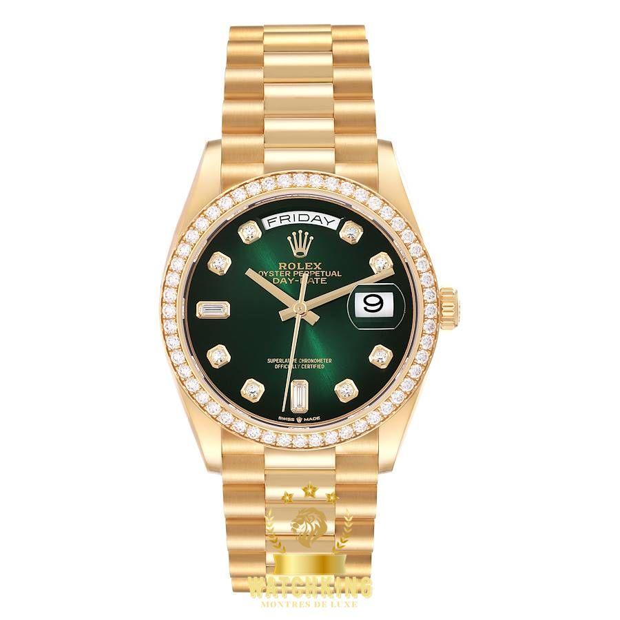 Rolex Day-date Lisse Vert Ombré Pierres 36mm